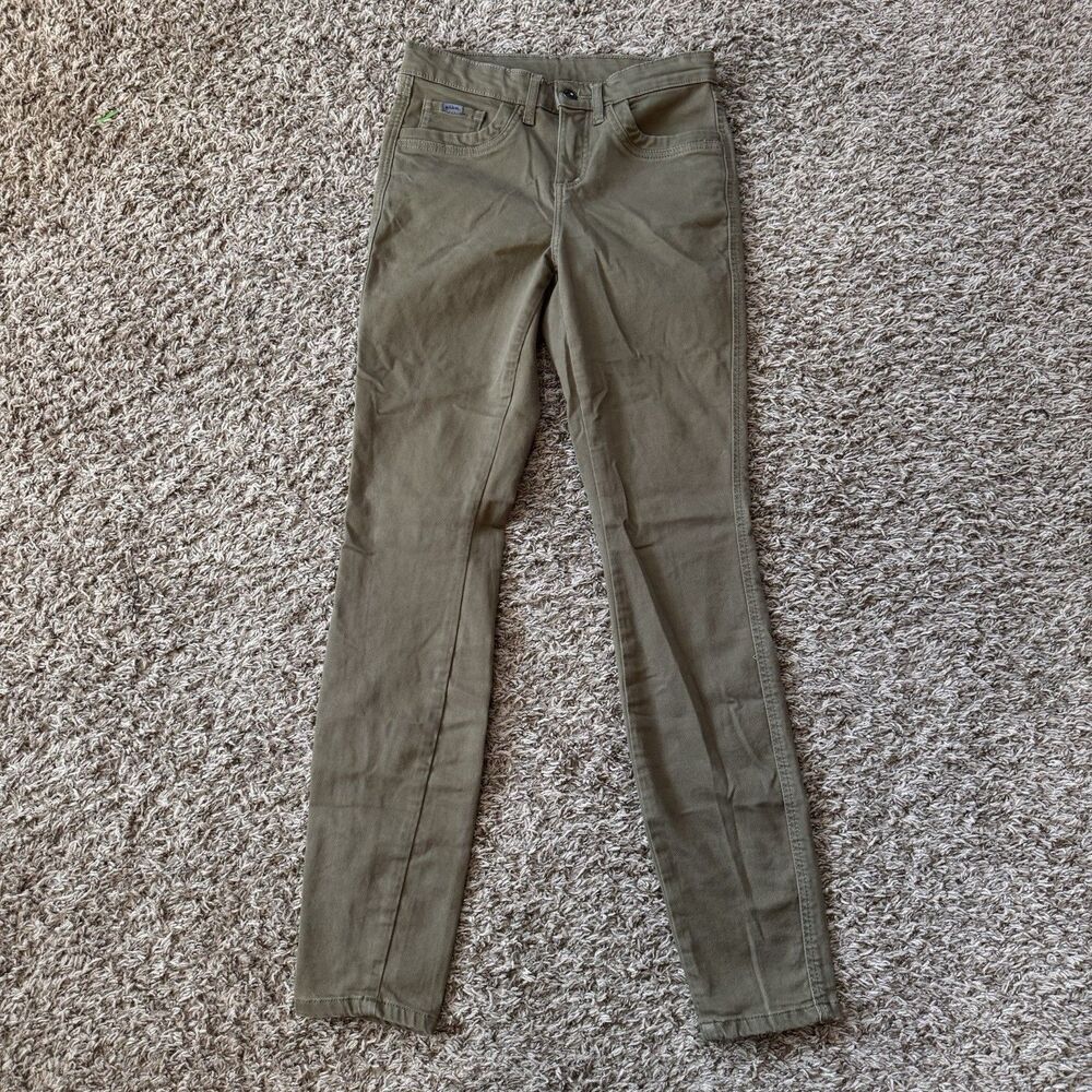 Kuhl Kontour Skinny Jeans Olive Green Women's 4 Reg Hiking Outdoors Tie Waist - Picture 2 of 13